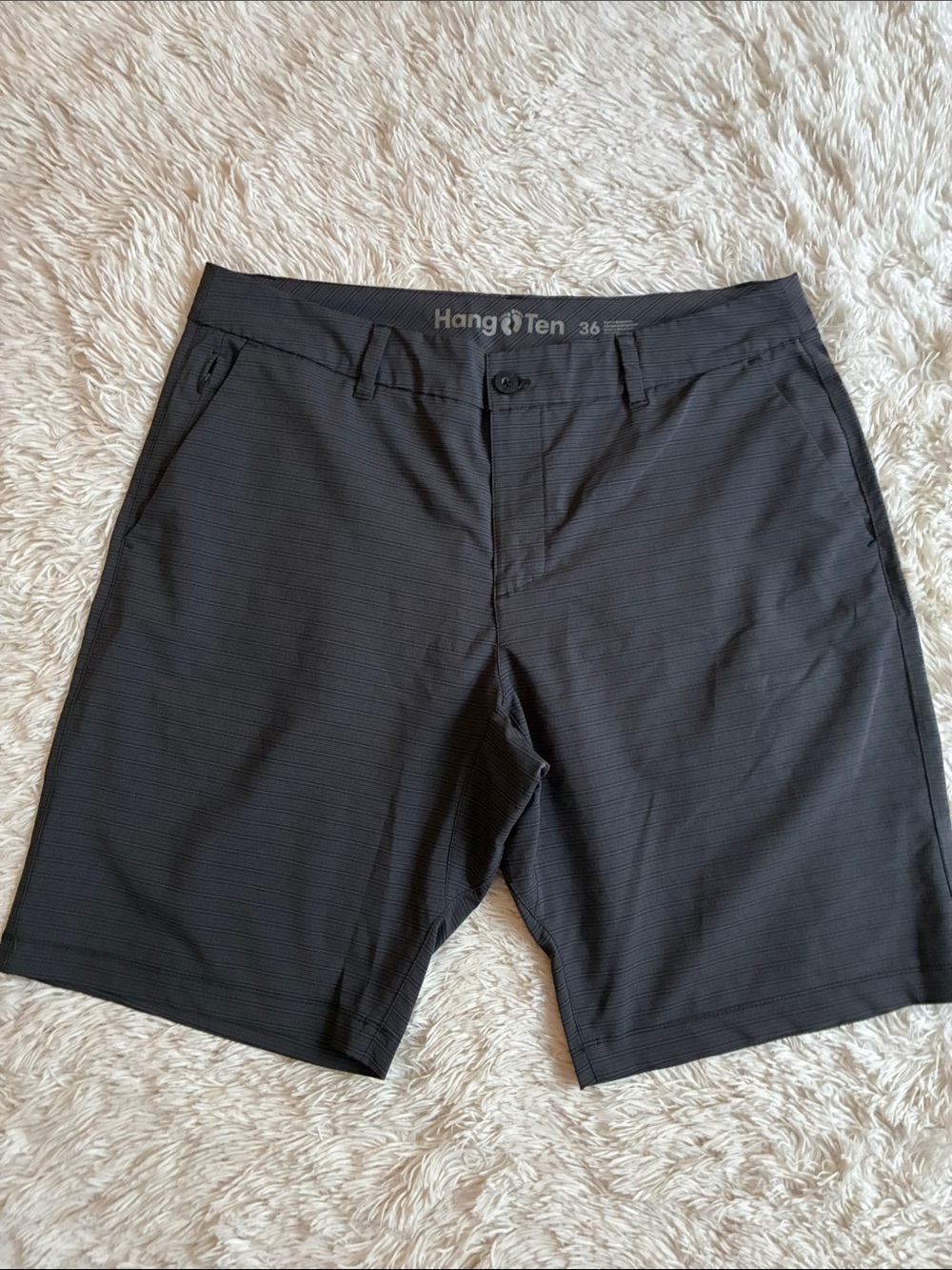 Hang Ten Men's Black/Dark Grey Flat Front Shorts